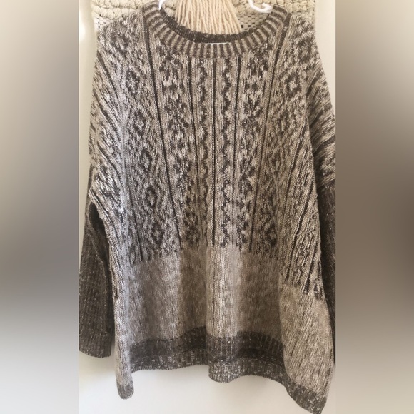 Peruvian Connection Pima Cotton Cable Knit Pullover Sweater Oversized Chunky - Picture 3 of 6